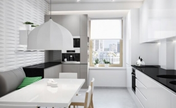 16 Белая кухня с окном